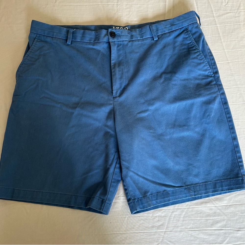 Izod Blue Flat Front Shorts Casual Style